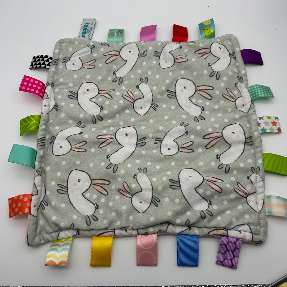 Mary Meyer Taggies Signature‎ Collection Bunny Baby Security Blanket Pink Gray